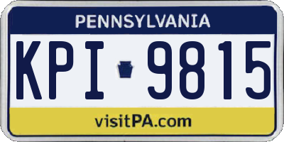 PA license plate KPI9815