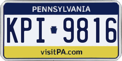 PA license plate KPI9816