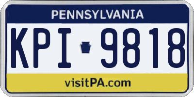PA license plate KPI9818