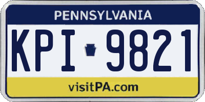 PA license plate KPI9821