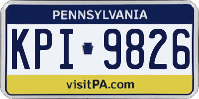 PA license plate KPI9826