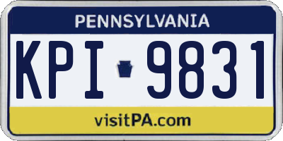 PA license plate KPI9831
