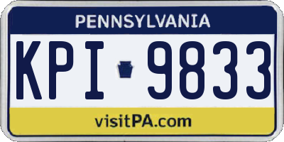 PA license plate KPI9833
