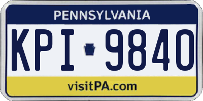 PA license plate KPI9840
