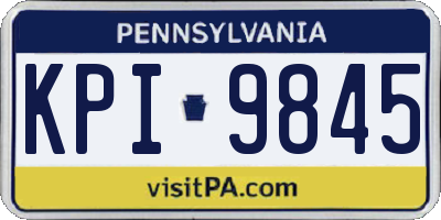PA license plate KPI9845