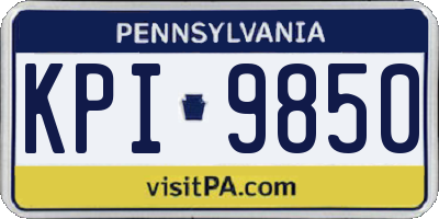 PA license plate KPI9850