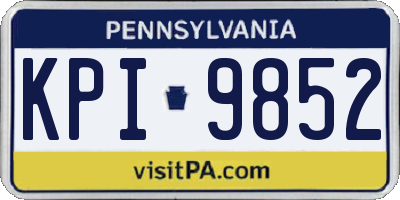 PA license plate KPI9852
