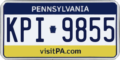 PA license plate KPI9855