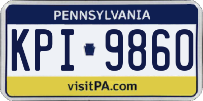 PA license plate KPI9860