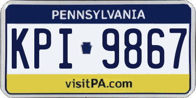 PA license plate KPI9867