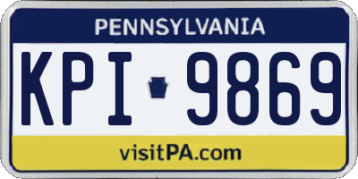 PA license plate KPI9869