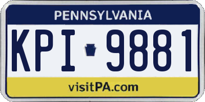 PA license plate KPI9881