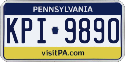 PA license plate KPI9890