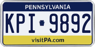 PA license plate KPI9892