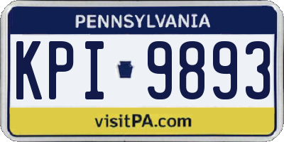 PA license plate KPI9893