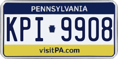 PA license plate KPI9908