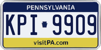 PA license plate KPI9909