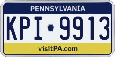 PA license plate KPI9913