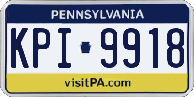 PA license plate KPI9918