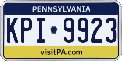 PA license plate KPI9923