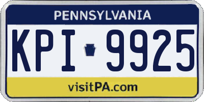 PA license plate KPI9925