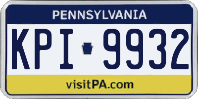 PA license plate KPI9932