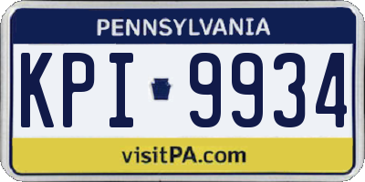 PA license plate KPI9934