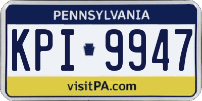 PA license plate KPI9947