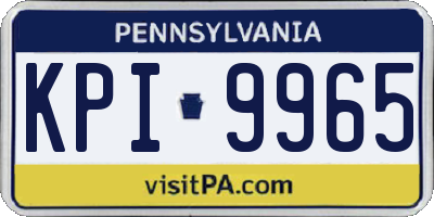 PA license plate KPI9965