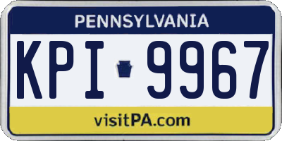 PA license plate KPI9967