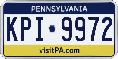 PA license plate KPI9972
