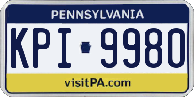 PA license plate KPI9980