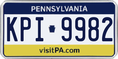 PA license plate KPI9982