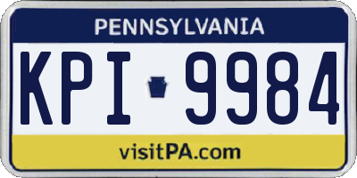 PA license plate KPI9984