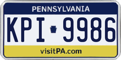 PA license plate KPI9986