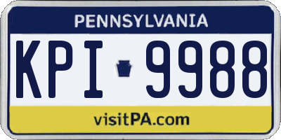 PA license plate KPI9988