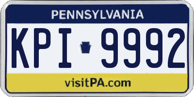 PA license plate KPI9992
