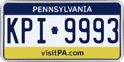 PA license plate KPI9993