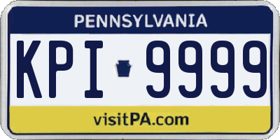 PA license plate KPI9999