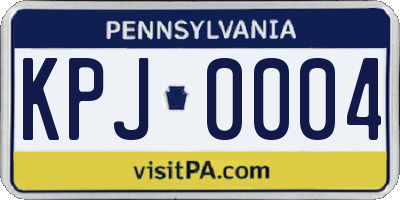 PA license plate KPJ0004