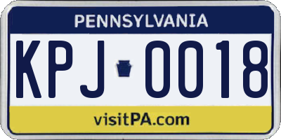 PA license plate KPJ0018