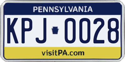 PA license plate KPJ0028
