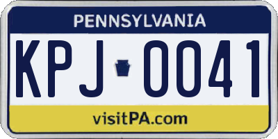 PA license plate KPJ0041