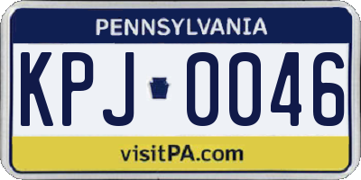 PA license plate KPJ0046