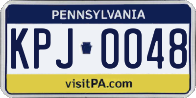 PA license plate KPJ0048
