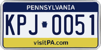 PA license plate KPJ0051