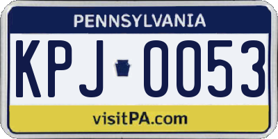 PA license plate KPJ0053