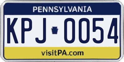 PA license plate KPJ0054