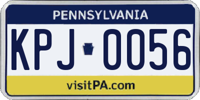 PA license plate KPJ0056