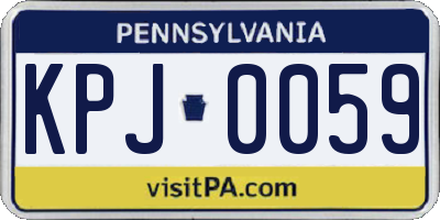PA license plate KPJ0059